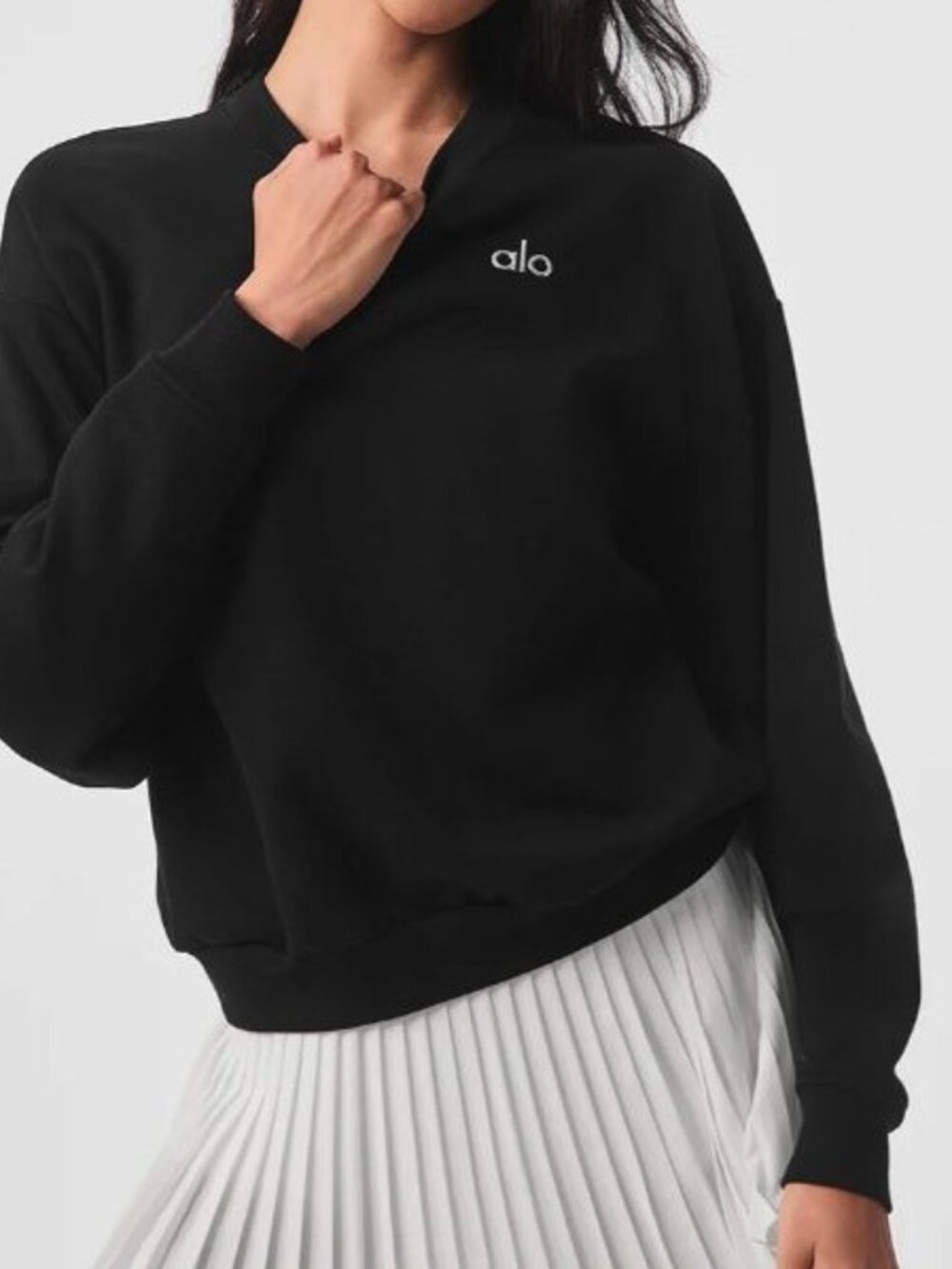 Alo Yoga Accolade Crew Neck Pullover — Black M — New With Tags